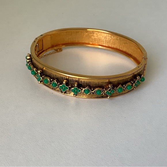 NWOT vintage Brass & turquoise bracelet bangle - Picture 2 of 7